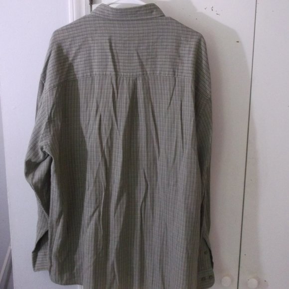 Haggar City Casuals Moss Green Plaid Shirt XL - Picture 3 of 4